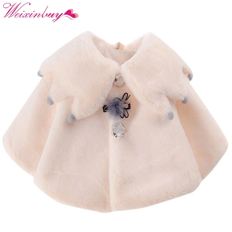 

Autumn Sweet Winter Baby Girls Princess Outerwear Warm Party Snow Wear Kids Cloak Children Clothing Overcoats