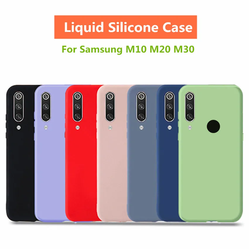 Для samsung Galaxy M30 чехол жидкий силиконовый M10 M20 мягкий гелевый резиновый задний