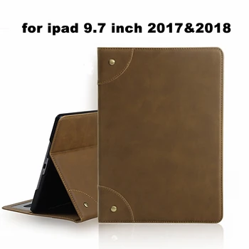

2017 Retro style Case for New iPad 9.7 inch,Retro PU leather Smart Cover Case Magnet wake up sleep For New iPad 2017&2018 A1893