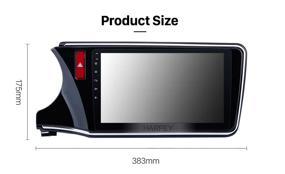 Sale Harfey Android 6.0/8.1 10.1" 2Din Car Radio For Honda CITY LHD 2014 2015 2016 2017 GPS Multimedia Player Head Unit 18
