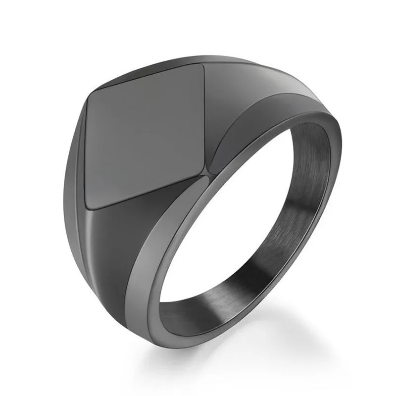 

ZORCVENS Men Punk Ring Black 316L Stainless Steel Ring Rock Fashion Male Jewelry