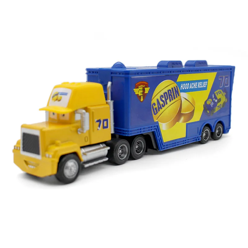 Disney Pixar Cars Lightning McQueen 2 шт. No.70 GASPRIN Mack Truck & Racer Литые металлические легированные