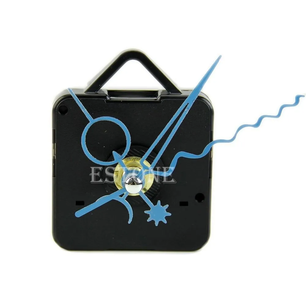 Синие стрелки DIY кварцевые черные настенные часы механизм вращения шпинделя запасные части