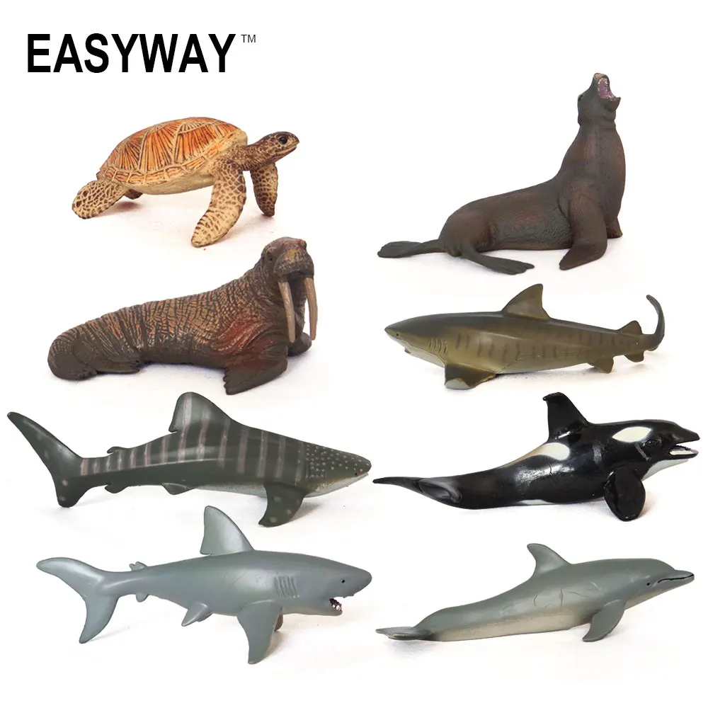 Easyway Kehidupan Laut Hewan Turtle Mainan Set Kura Kura Patung