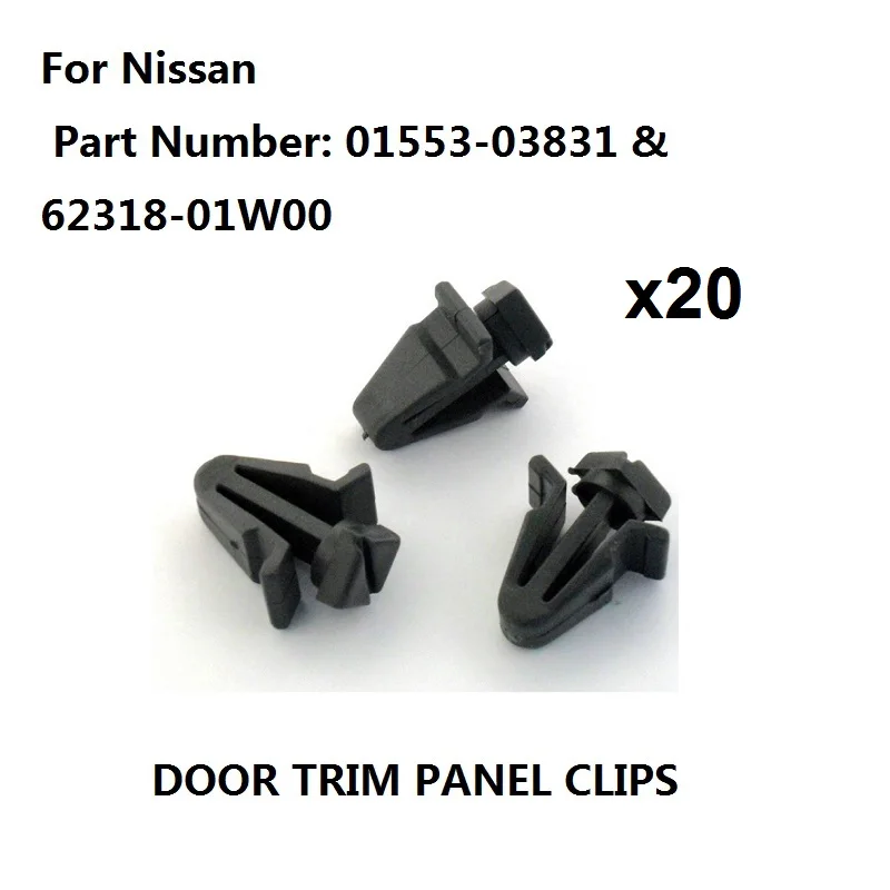20x Plastic Trim Clips For Radiator Grilles, Front Grill clips on some For Nissansin Auto
