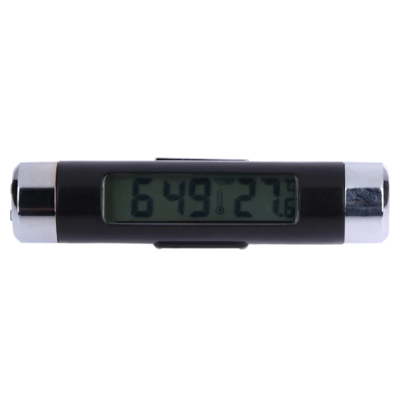 Mini LCD Clip-on Digital LED Display Automotive Thermometer Clock For Car Truck