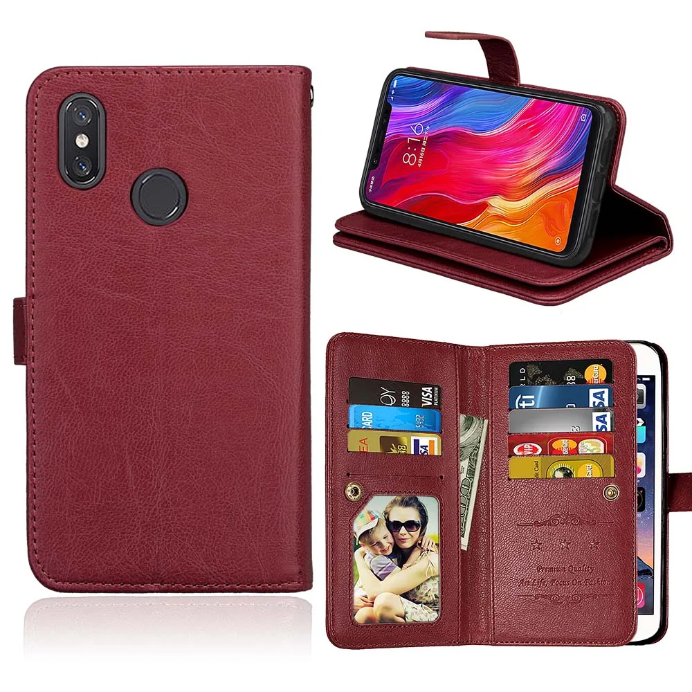 Buy Best 2qI9J 9 Card Slots Flip Wallet Phone Case for Xiaomi Mi A1 A2 Lite 8 SE Redmi 5 Plus 5A 6 6A S2 Note 5 Pro 5A PU Leather Stand Cover
