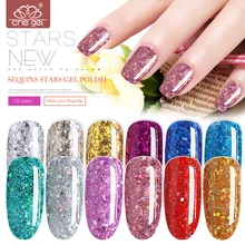 

Che Gel Glitter UV Gel Polish Top Coat Shimmer Soak Off Nail Varnish LED UV Sequins Stars Bling Sparkle Gel Nail Polish Manicure