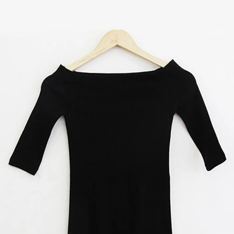 

Women Autumn T-shirts Half Sleeves Off Shoulder Pullover Slim Fit Casual Tops MUG88