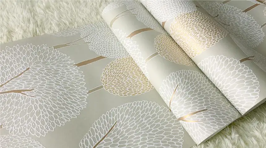 Waliicorners Modern minimalist embossed forest non-woven wallpaper 3D flocking Scandinavian hot forest bedroom video wallpaper 22 QQ20180411234103