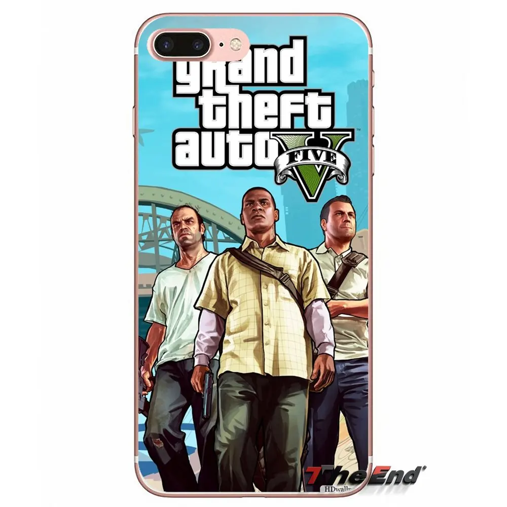 Мобильный телефон чехлы для Apple iPhone X 4 4S 5 5S SE 5C 6 6s 7 8 плюс Plus plus gta grand theft auto san