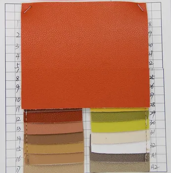 

double sides artificial semi PU leather fabric Litchi grain Compound cross pattern backing high quality thicker leather material