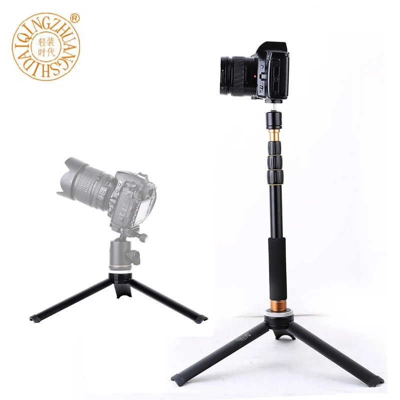 

QZSD Q166B＋Q148B Mini Tripod Aluminum Desktop Tripod Stand with 1/4" to 3/8" Adapter Screw for DSLR Monopod Selfie Stick Tripod