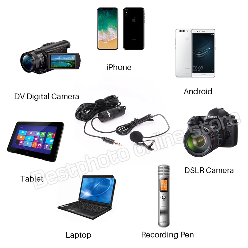 Всенаправленный конденсаторный микрофон Boya лавалье с разъемом 3 5 мм для Canon/iPhone