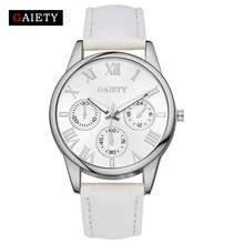 Gaiety Brand Casual Luxury Quartz White Women Watches Wristwatch Ladies Leather Strap Fashion Dress Female Geneva Watch G113