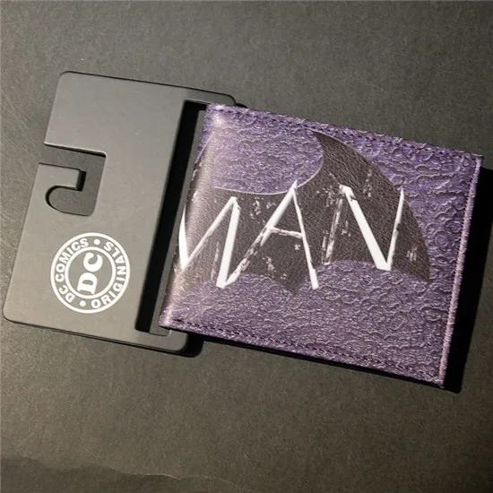 Комиксы DC Marvel Джокер Бэтмен вампир Логотип кошелек кредитный держатель для карт кошельки с персонажами мультфильмов - Цвет: bat purple