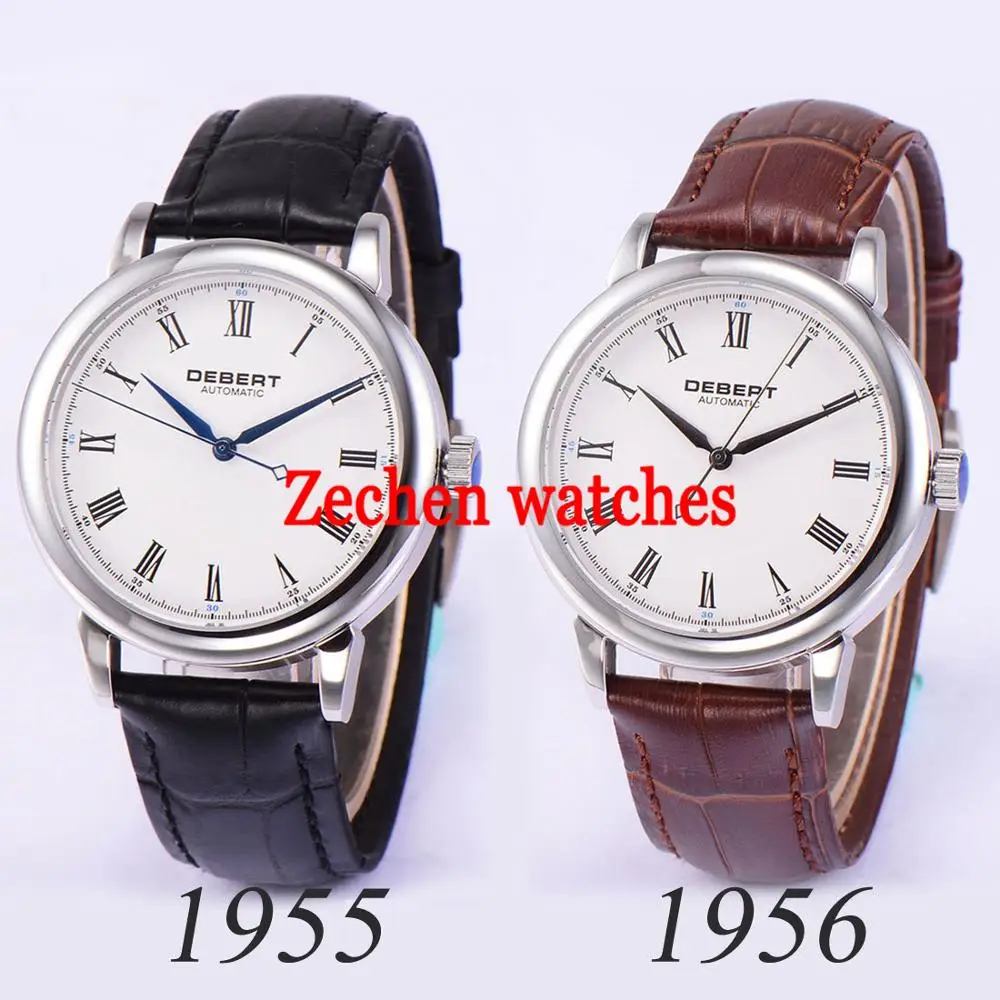 

Debert 40mm Miyota 821A Men's automatic mechanical watch Fashionable business leather belt watch