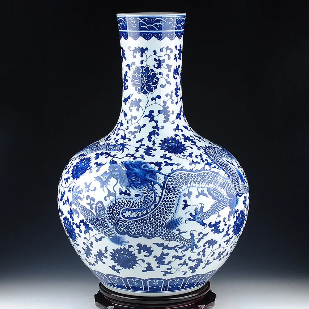 

Jingdezhen ceramics porcelain dragon vase Chinese Home Furnishing decoration floor living room decoration