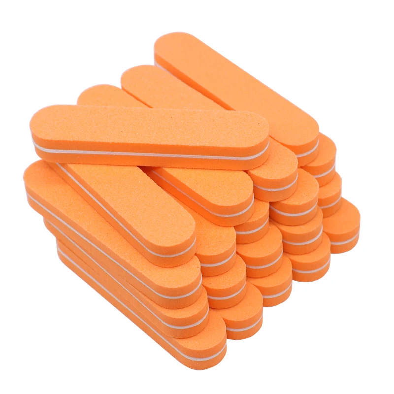 Broches de Lixa para Unhas Lixa para Polimento Ferramenta de Manicure Mini Esponja Descartável Lixa Brilhante Cores Mistas 100 Peças 4 High Quality Beleza e saúde