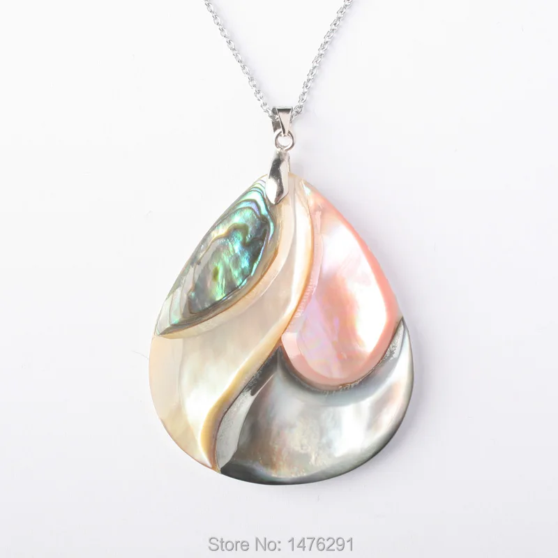 

36X43MM Four Colors Heart-shaped Shell Pendant 1PCS