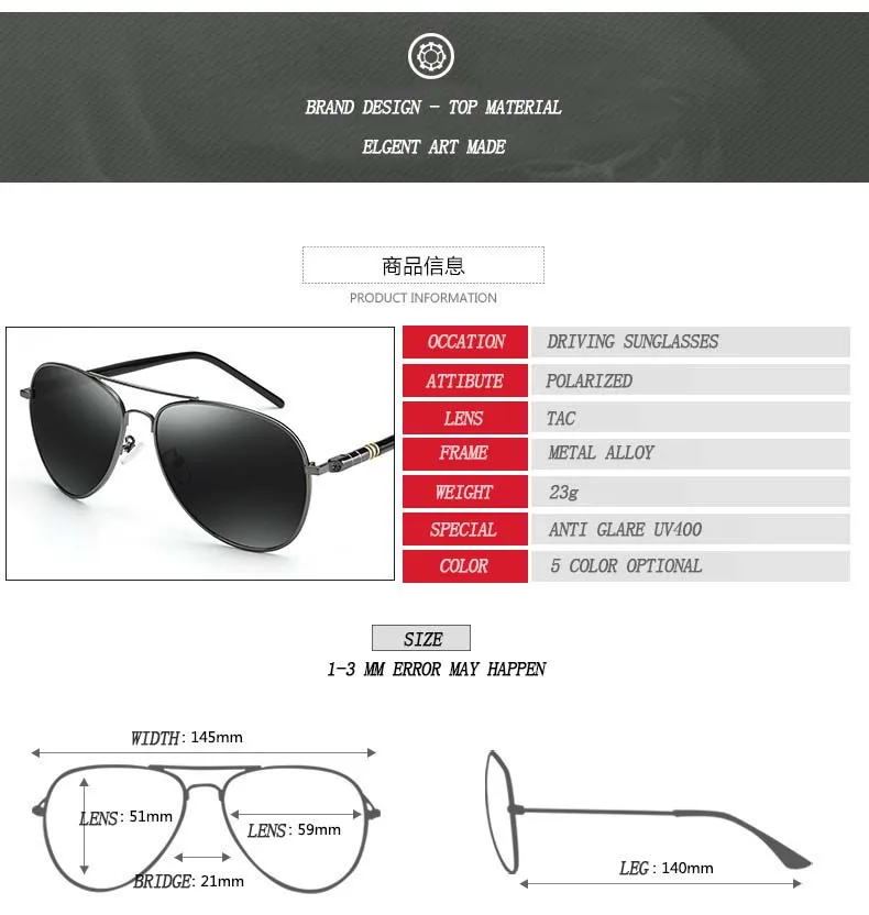 Солнцезащитные очки авиаторы мужские высокого качества металлическая оправа негабаритных дужки на пружине сплав поляризационные брендовые дизайнерские пилот, вождение солнцезащитные очки
