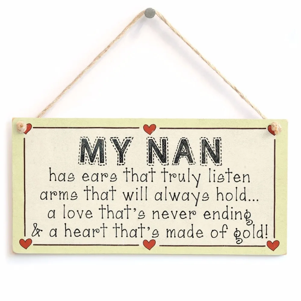 Meijiafei My Nan... есть сердце из золота! -Nanna Сердце Золота знак Любовь 10 дюймов x 5 | Дом и