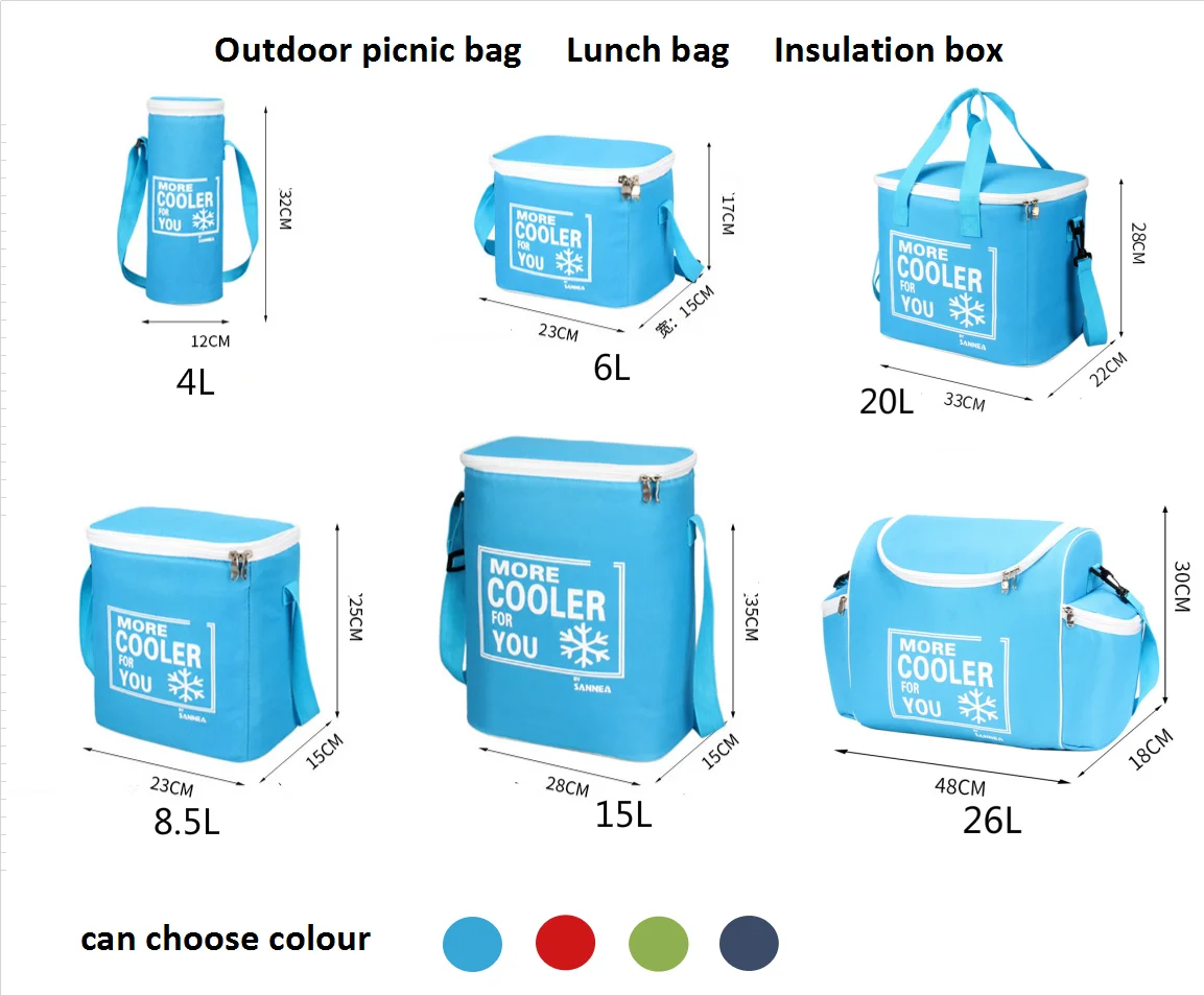 

15L/20L/26L lunch Bag Waterproof Outdoor Picnic Bag Cooler Bag Insulation Lunch Cold Box Thermal Food Cooler Tote 4L/6L/8.5L