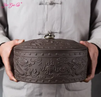 

China Ceramic Tea Boxes Carefully designed landscapes in include dried fruits and rare herbs,ceramic tea box