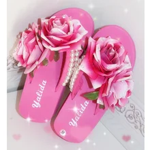 HAHAFLOWER Женские сандалии с цветком шлепанцы летние Платформа Клин пляжные жемчугом тапочки цветочный обувь