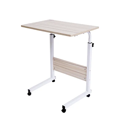 Складной стол ноутбук стол 60*40 см компьютерный Регулируемый Портативный повернуть столик для ноутбука может быть поднят стоя - Цвет: Белый