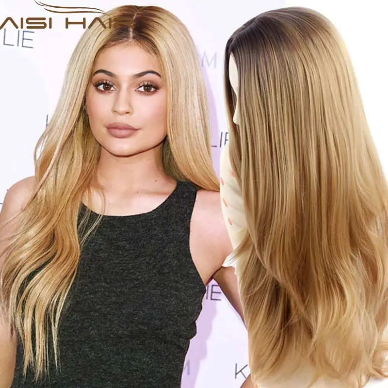 Synthetic Wigs 28 Long Ombre Blonde Wig Drag Queen Hair Cheap Female Wigs for Black Women Ombre Long Wavy Curly Hair
