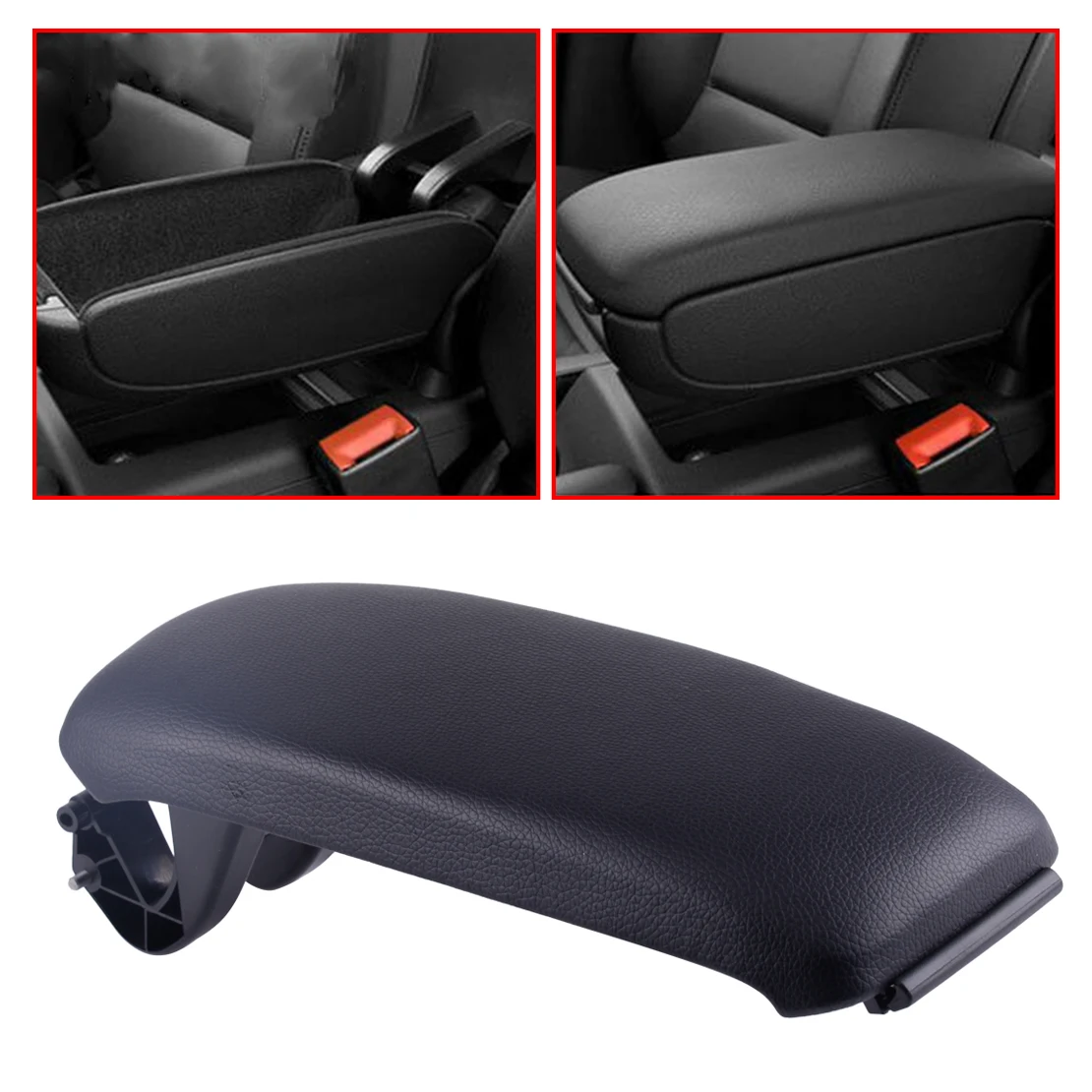 

DWCX PU Center Console Armrest Lid Cover Cap Clip Fits for Audi A3 8P 2003 2004 2005 2006 2007 2008 2009 2010 2011 2012