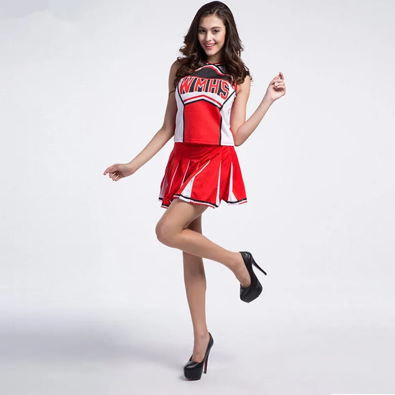 

Baseball Cheerleading Glee Cheerleader Costume Aerobics Clothing Uniforms for Performances Halloween Fancy Dress Size S M L XL