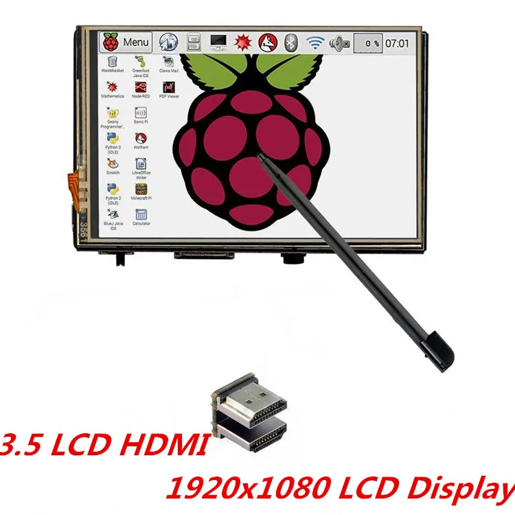 

New 3.5" LCD HDMI USB Touch Screen 1920x1080 LCD Display Audio for Raspberry Pi 3 Model B / Orange Pi (Play Game Video)