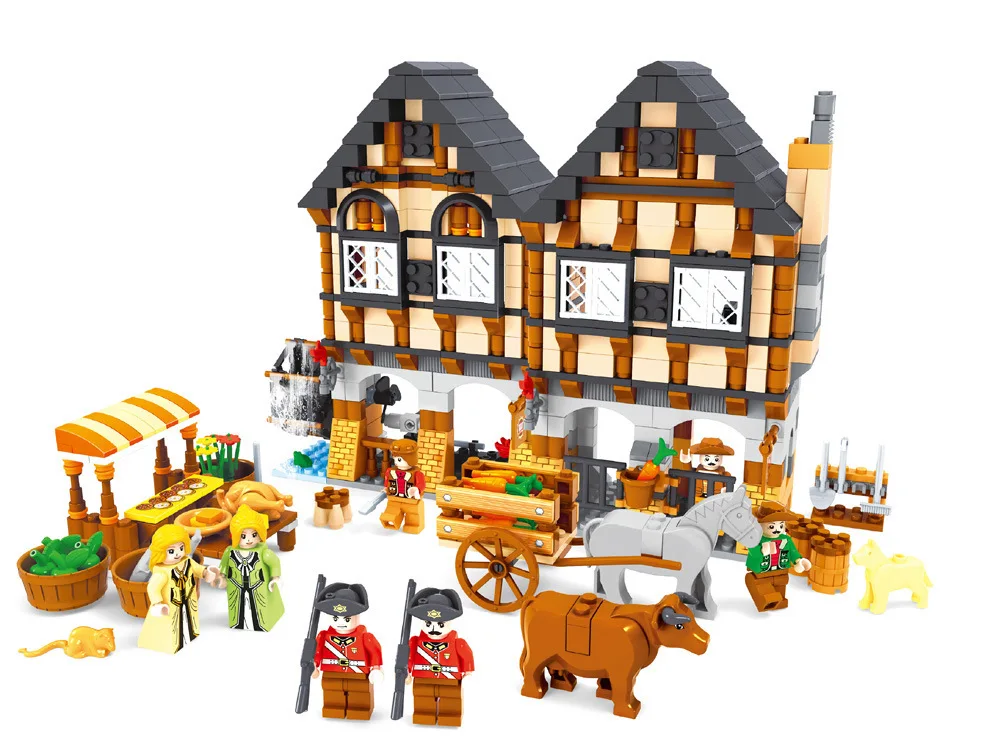 A Model Compatible with Lego Farm Series Country Life Countryside Models Building Kits Blocks Toys Hobby Hobbies For Boys Girls