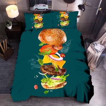 

Burger Burrito Personal Chicken Roll Duvet Cover Set Single Double Bed Twin Full Queen King Size For Adults Kids Bedding Sets