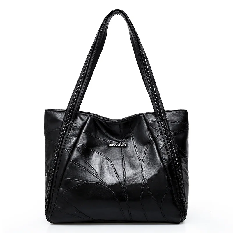 

Women Tote Bag Genuine Sheepskin Patchwork Casual Hand Bags Big Capacity Woman Shoulder Bag Large Ladies Shopping Bags 2019