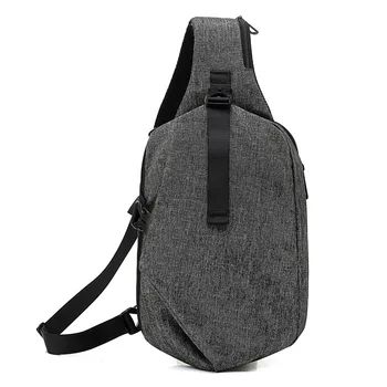 

Men Chest Bag Sling Bag Hip Pack Bags Explorer CrossBody Bags Tighten Bumbag Teenager Waterproof Cloth Gray Oxford Anti Theft