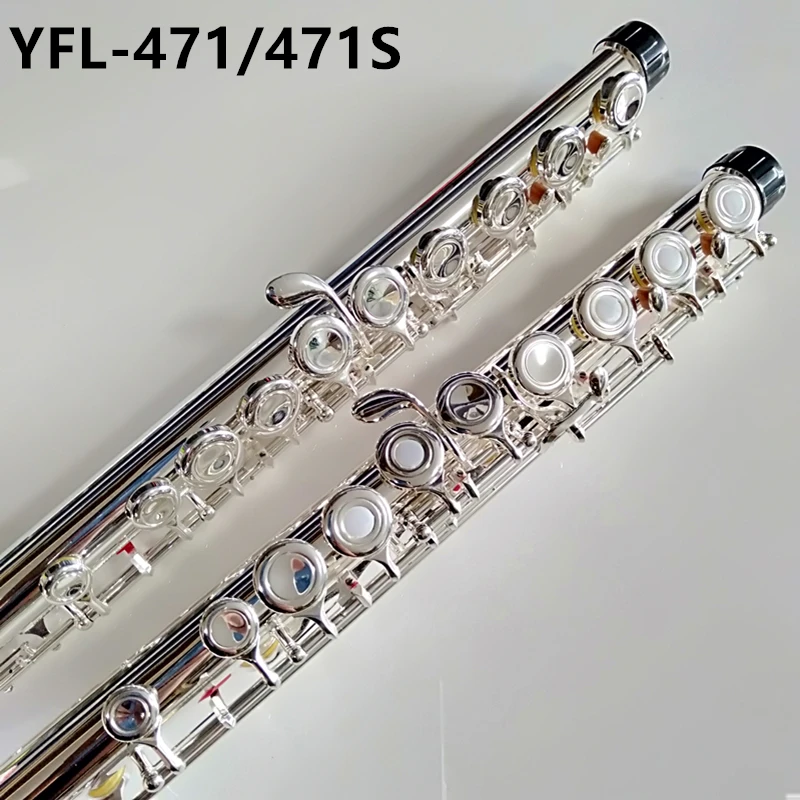 

Hot selling Japan flute YFL 471 16 Holes Silver Plated Transverse Flauta obturator C Key with E key music instrument Dizi