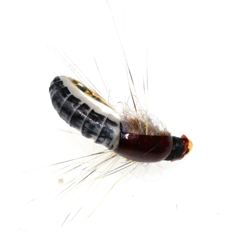Bimoo 6 шт.#12 Реалистичная Nymph Scud Fly для ловли форели Nymphing искусственная приманка-насекомое приманка Caddis Nymph Fishing Fly