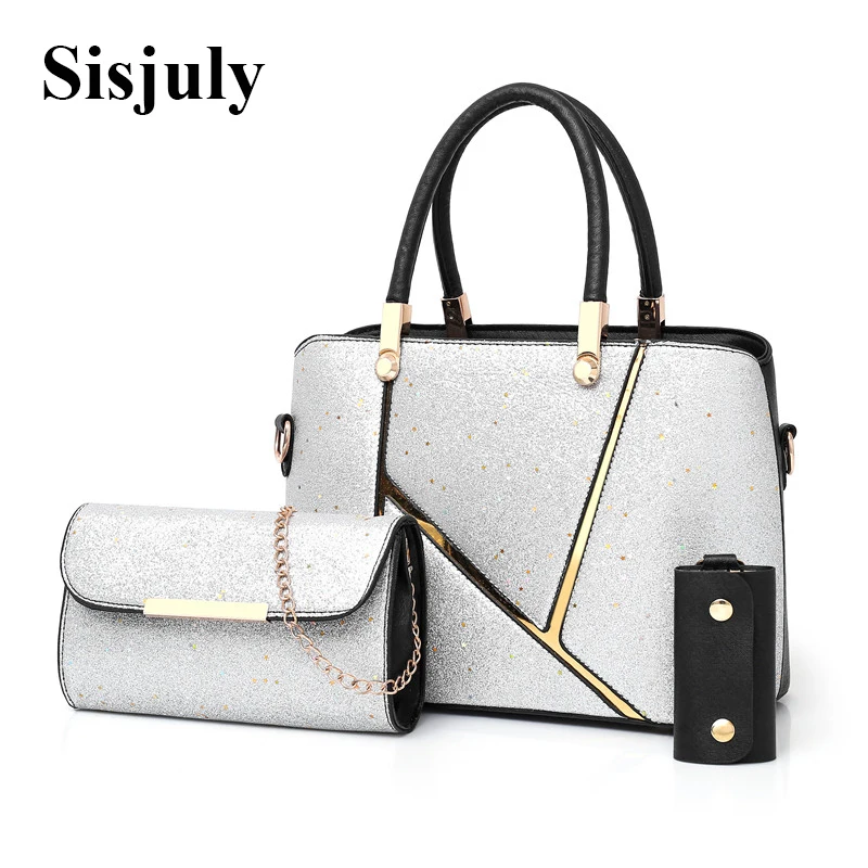 Sisjuly 3 قطعة/المجموعة حقائب والمحافظ للنساء حقيبة كتف 2019 النساء مركب حقيبة كبيرة Crossbody حقيبة ساعي ل الإناث كيس