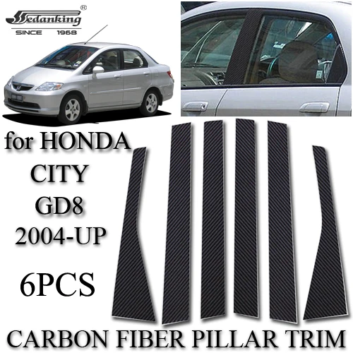 6PCS Carbon Fiber Pillar Trim|auto 