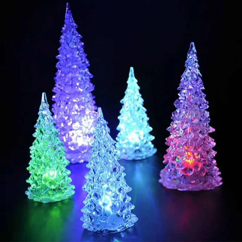 LED Battery Operated Colour Changing Night Light Desk Table Top Christmas Tree New Year