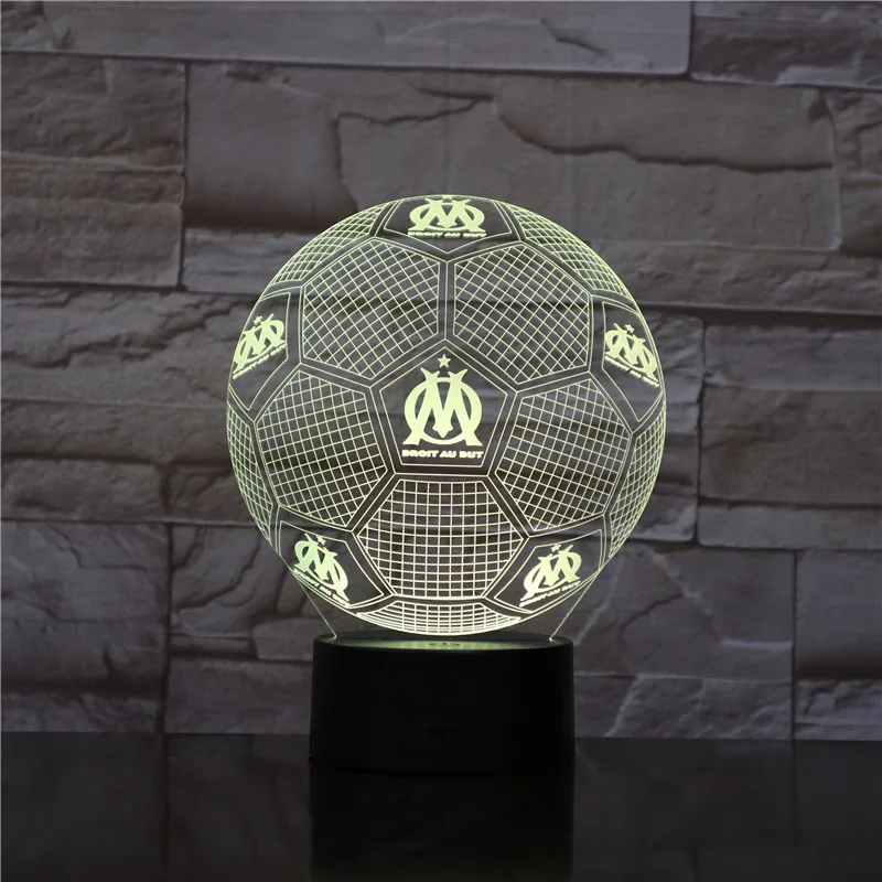 DROIT AU BUT Night Light 3D LED Table Lamp Nightlight 7 Color Changing Luminaria Touch Lights Football Trophy Gifts Drop Ship