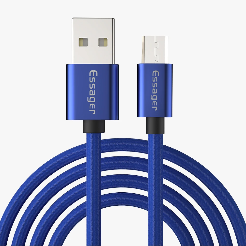 Кабель Micro USB Essager для быстрой зарядки, кабель для передачи данных 2.4A для samsung S10 Xiaomi 9, Кабель Microusb, кабели для мобильных телефонов Android