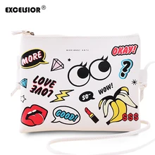 EXCELSIOR Fashion Cartoon Printed Min Women s Bag PU Leather Crossbody Shoulder Bag Ladies Casual Purses