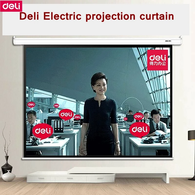 Deli 50492 100 &quot(2080x1480 мм) 4:3 электрический проекционный занавес для конференц зала