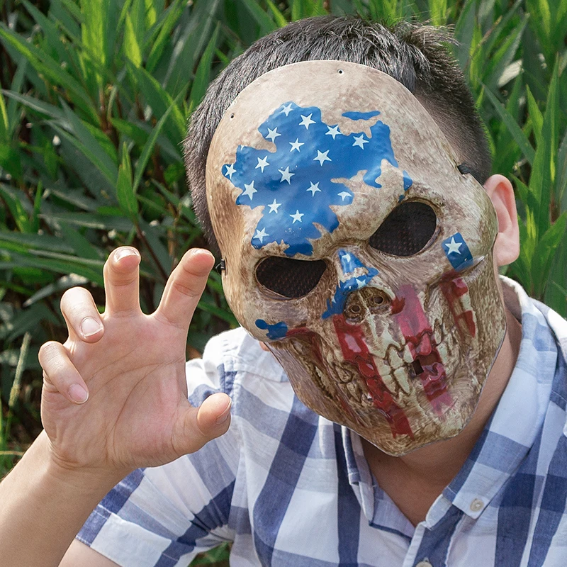 

2019 New The Purge 3 Skull Mask USA Flag Kiss Me Halloween Fancy Dress Adult Election Year Horror