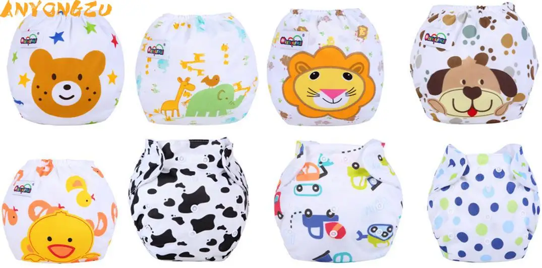 

Baby Diaper Pants Washable Leak Printing Diapers Suitable for a 1-3 year old Boys and girls baby 8 patterns 8pcs/LOT