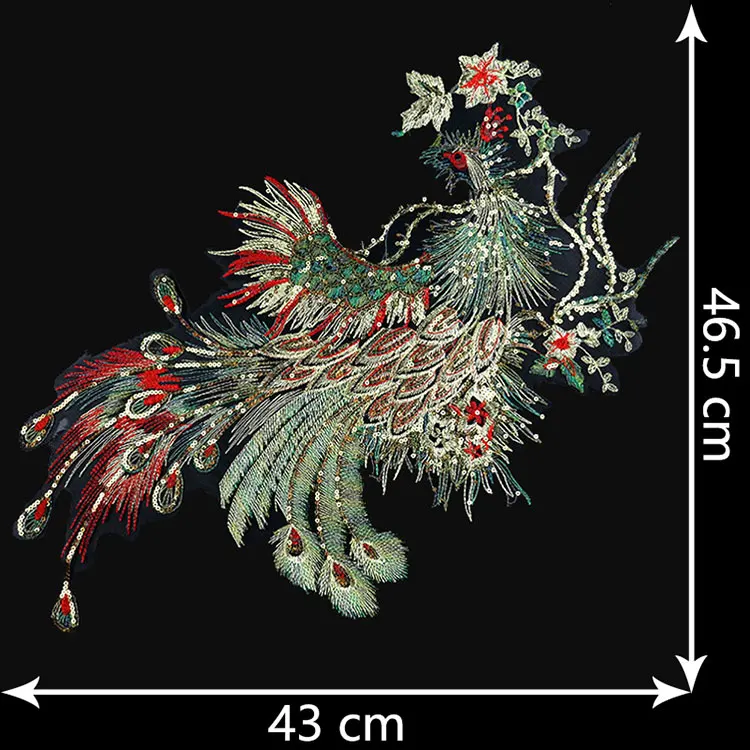 Большой Феникс нашивки аппликация золотая нить вышивка патч пришить на футболку юбка одежда ручной работы diy ремесло аксессуары - Цвет: NO.4 big Phoenix